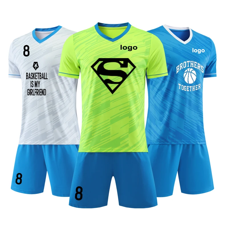 Sublimation Football Jerseys Set Kids Men Soccer Training Suit Boy Player Costume Pocket Running Uniforms Team Blank Diy Clothes