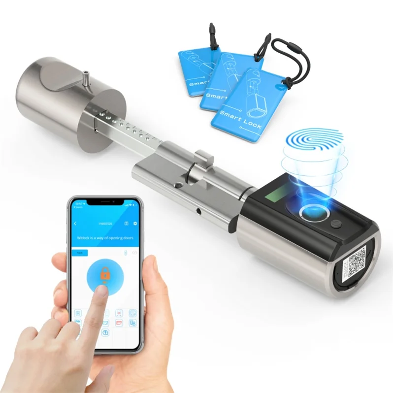 WELOCK waterproof electronic door lock 0.5s Unlock smart cylinder adjustable lock EU cylinder universal range