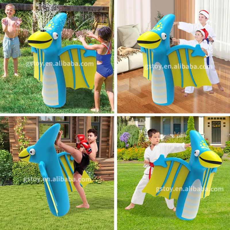Pterosaur Cartoon Children PVC Air Filled Standing Boxing Toys Inflatable Punching Bag For Kids