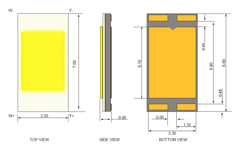 Automotive 30W High-Power 6-Core LED Headlights 3570 Lamp Bead Eutectic Process CSP Fog Lamp SMD LED White Emission 6000k Color