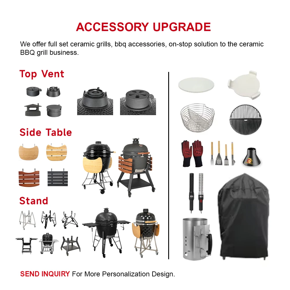 SEB KAMADO Charcoal Asador De Ceramic Parrillas Portatiles for Outside Kitchen Ceramic Charcoal Grill