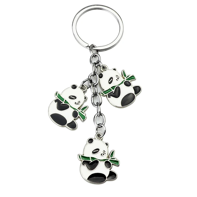 Xun Xin Customize 2D Cute Enamel Keychain Panda Key Ring Cartoon Animal Key Chains Souvenir Gifts For Women Men Keychain