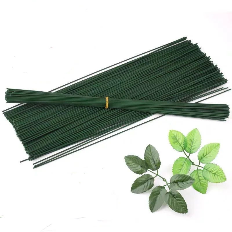 100pcs/bag Artificial Flower Stem Iron Wire DIY Flower Head Accessory For Plastic Stem Flower Pole