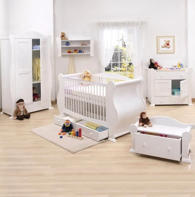 Solid Wood Style and Wood Material cot bed wood furniture