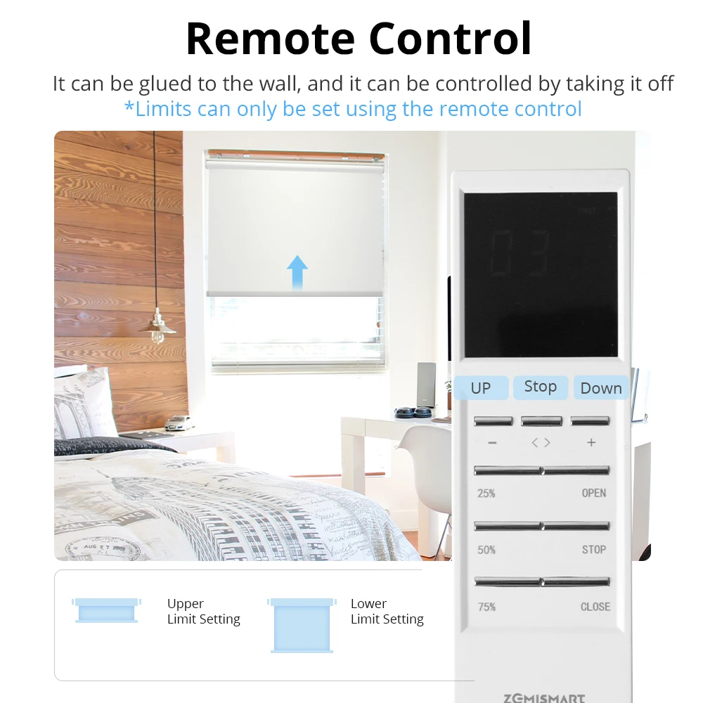 Zemismart Matter Thread Rechargeable Roller Shade Motor Electric Matter Smart Devices Curtain Motor Google Home Smarthing App