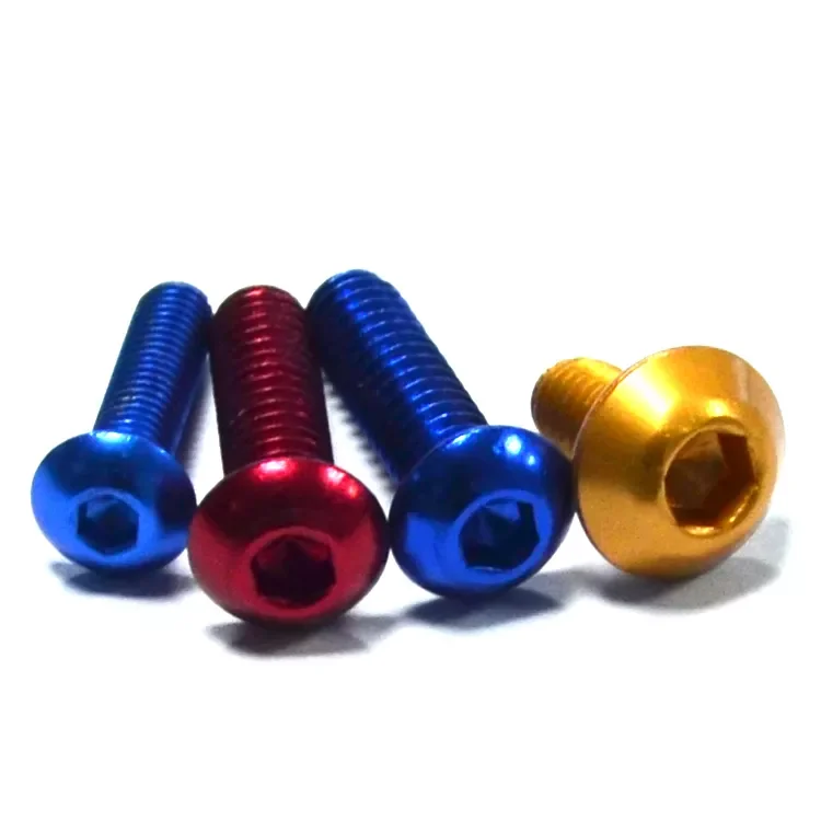 Custom Anodized colors 6063 aluminum hex socket button head screw