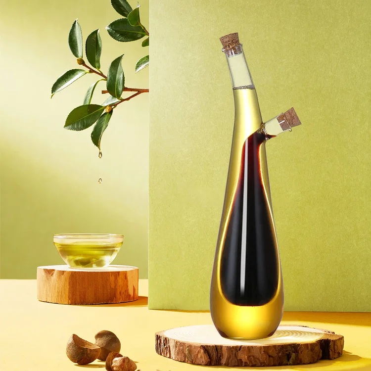 Oil Pot Kitchen Accessories 2 in 1  Empty Cooking Borosilicate Glass Wine Vodka Olive Oil & Balsamic Vinegar Jar Cruet Bottle