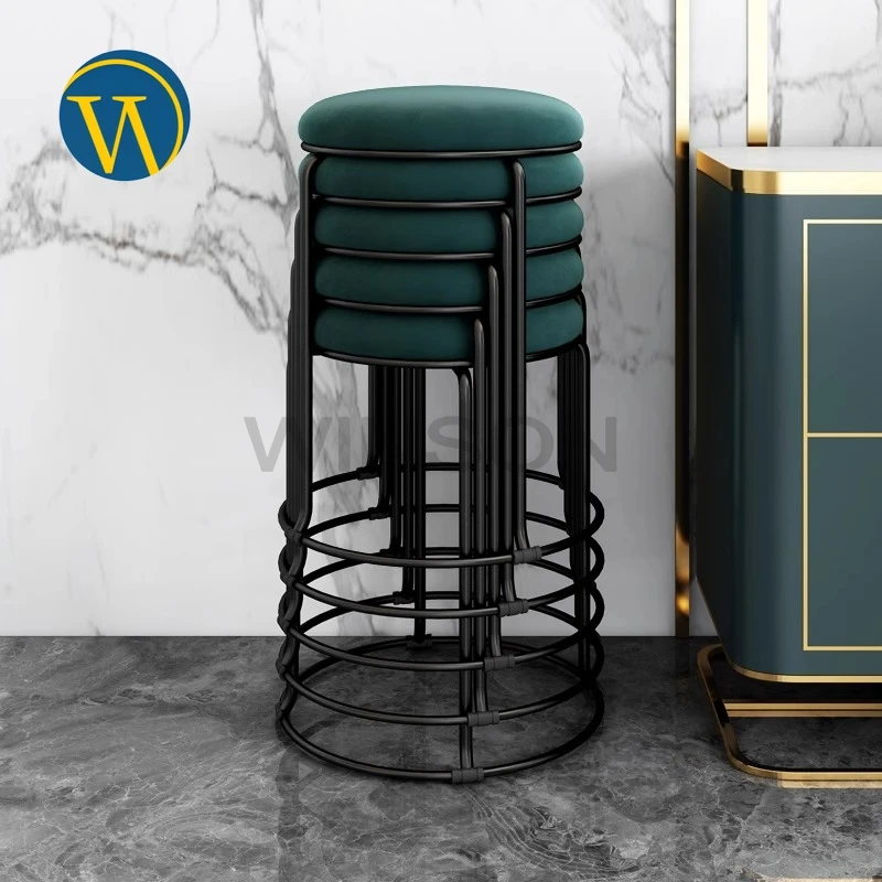 Manufacturers Wholesale Round Household Matte Black Stools Stackable Dining Chairs for Restaurant