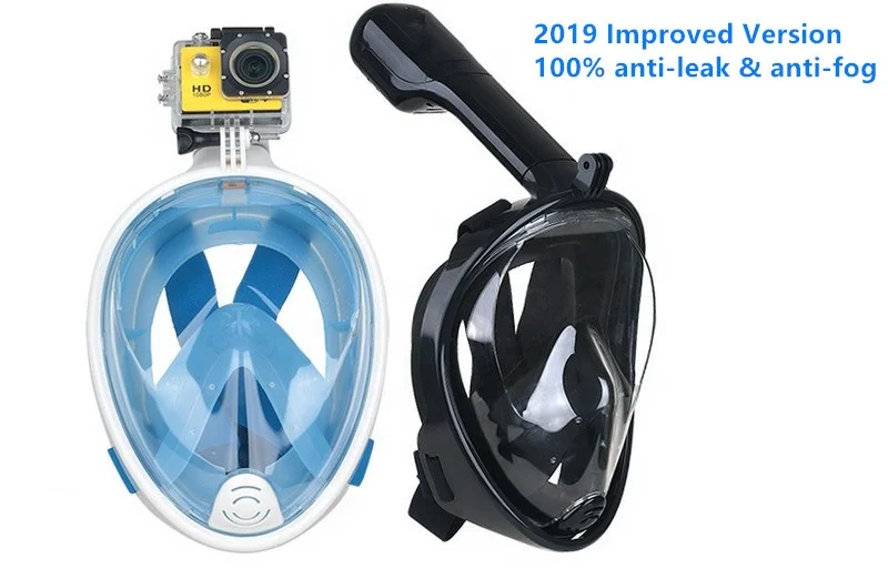 Free to breathing waterproof diving mask go pro camera scuba full face snorkel mask