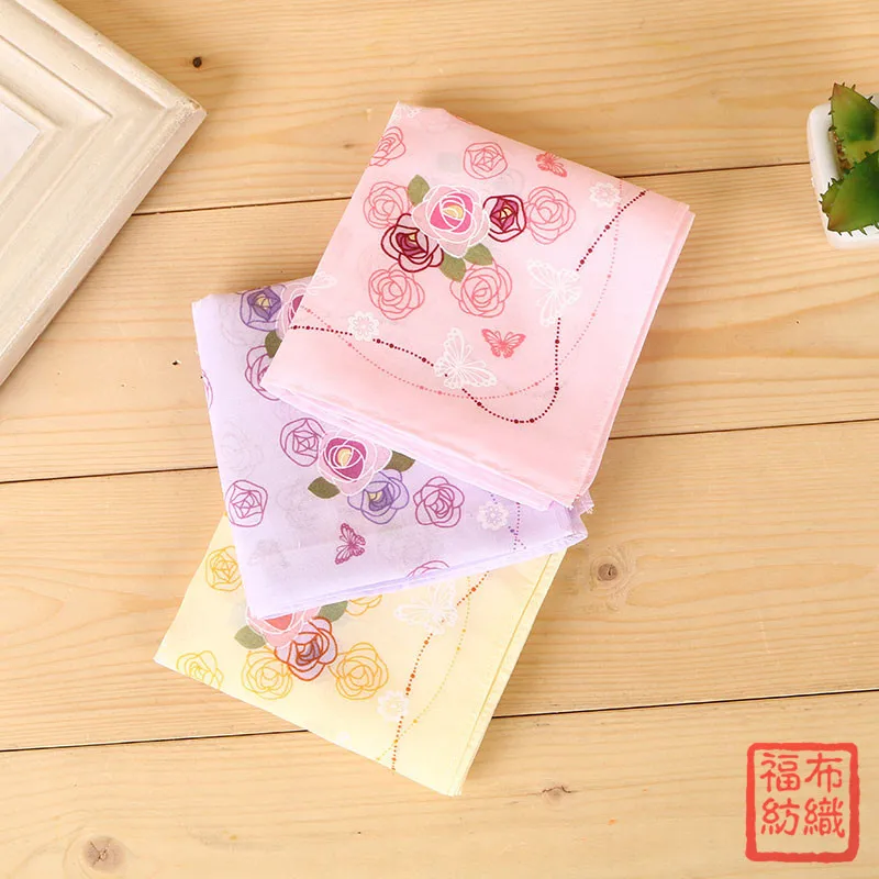Wholesale Cotton Ladies Japanese For Flower Print Japanese Style Handkerchief For Women