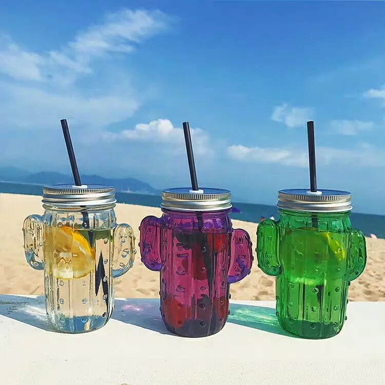 Factory Produced Wholesale Wide Mouth Glass Mason Jars with Straw