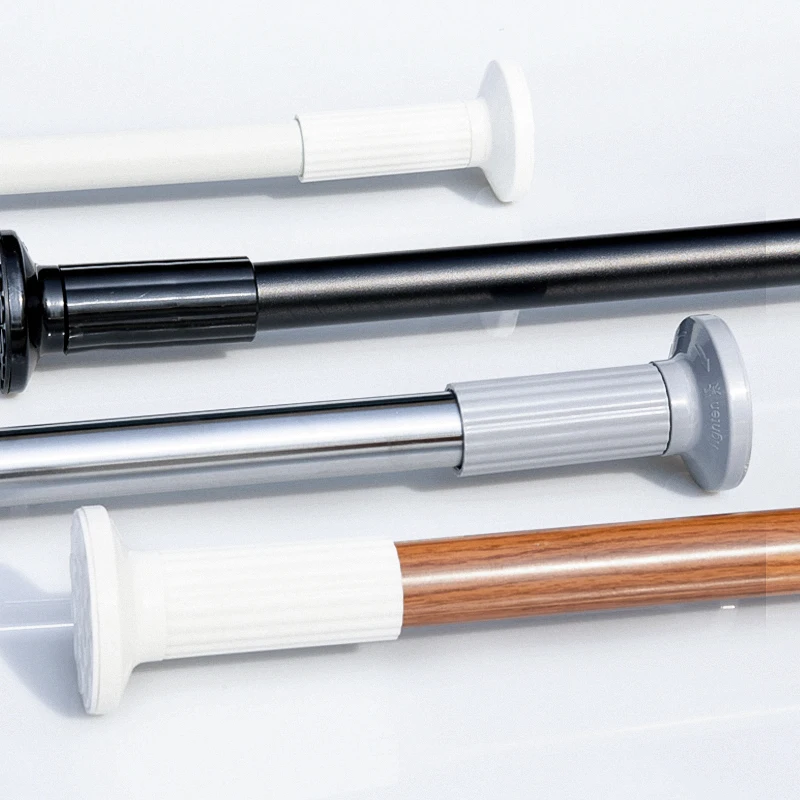 No drill strong adjustable anti- rust spring loaded curtain rod telescopic extendable tension curtain rod