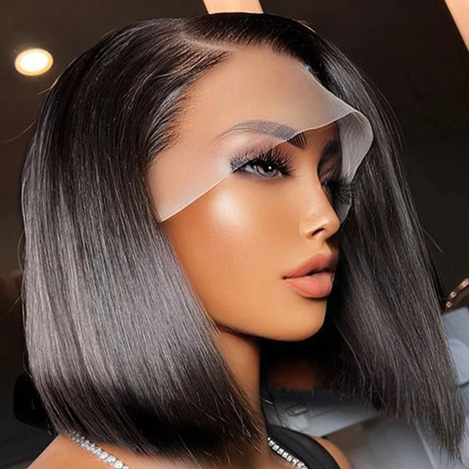 Vendor Cheap Double Drawn Virgin Hair Wig Glueless Full Hd Lace Wig Real Vietnamese Bone Straight Human Hair Lace Orange Bob Wig