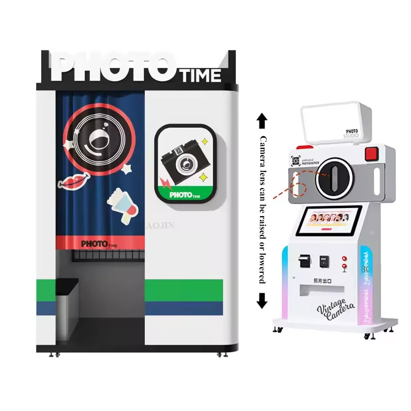 Multiple Appearances Coin Operated Digital Commercial Photo Booth Taking Machine For Children Playground