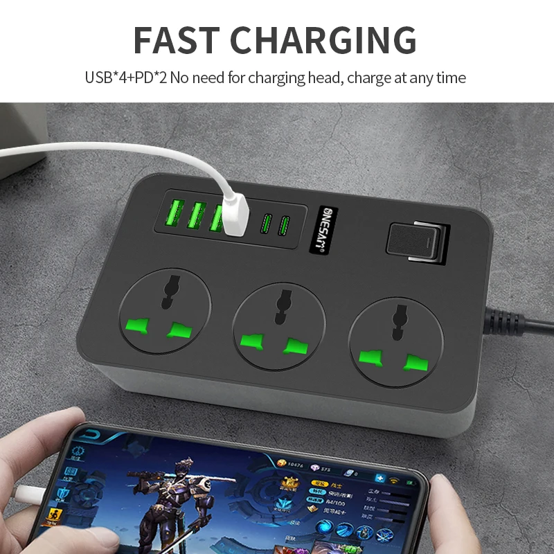 ONESAM european extension socket 250v female power connector 3 pin plug industrial socket