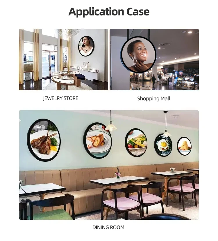 23.6 Inch Circular Round Lcd Poster Screen For Advertising Display