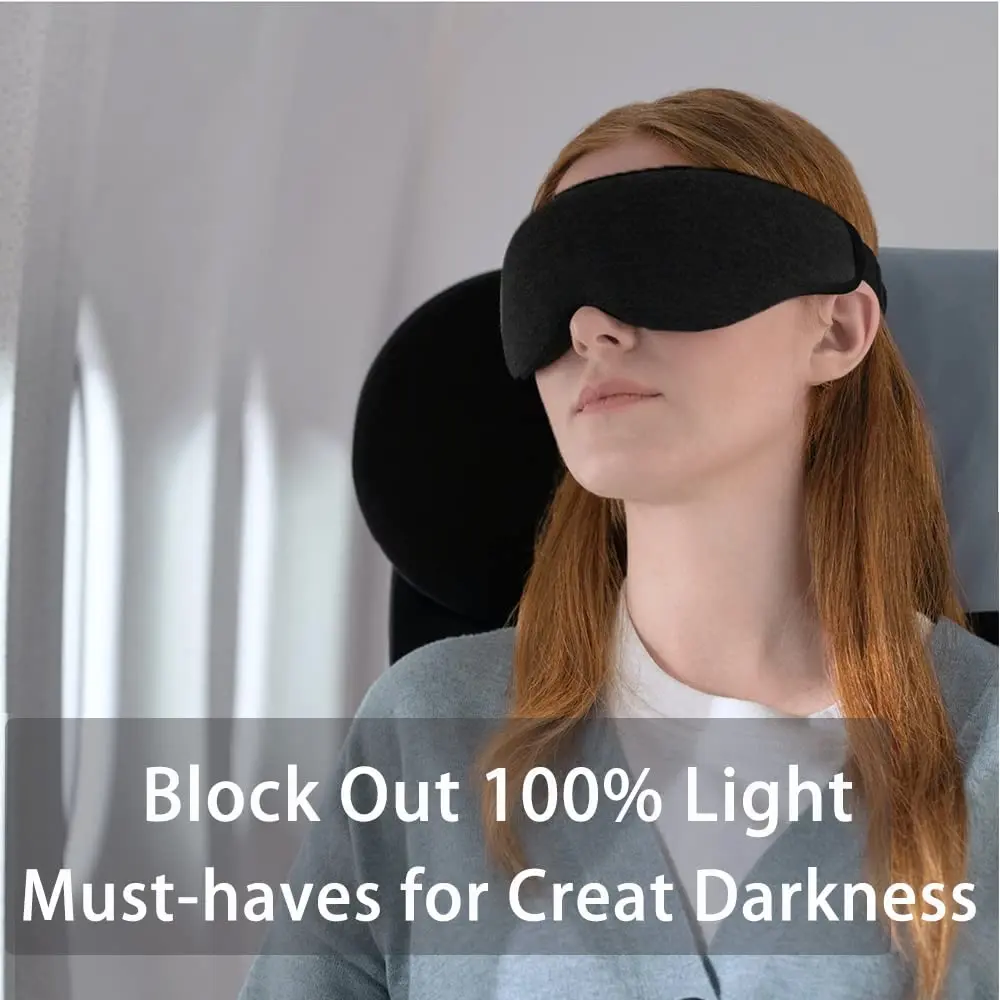 100% Blackout Sleeping Mask for Men Women, Soft and Comfortable Sleeping Mask for Blocking Light Eye Mask for Sleeping