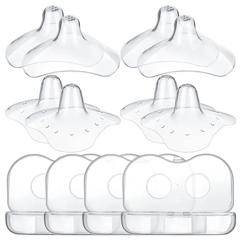 Premium Quality Silicone Natural Fit Silicone Nipple Shields Baby Pacifier Nipple Cover Breastfeeding Nursing Newborn