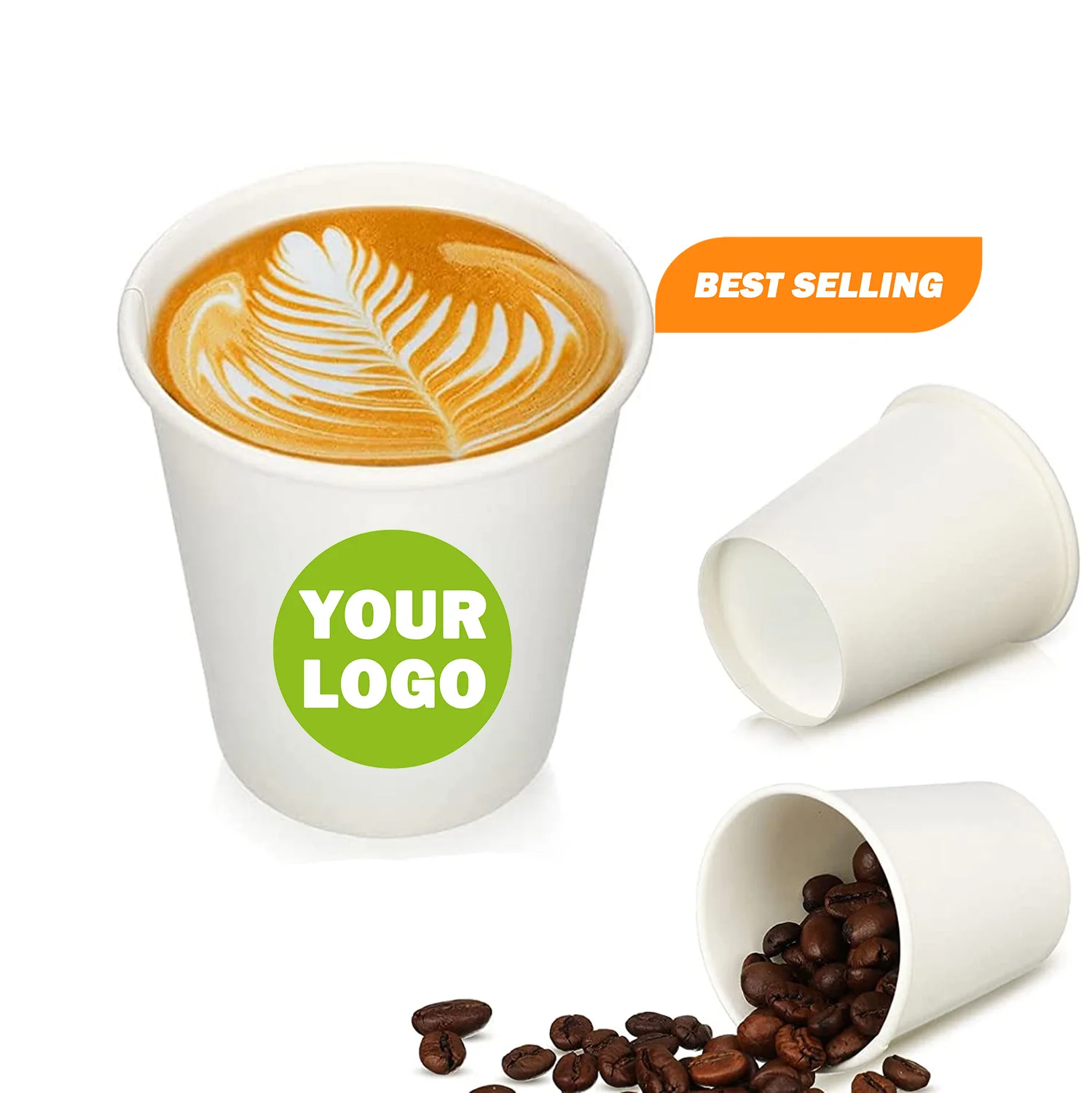 Custom approved disposable coffee paper cups to go hot cup available with lids different volume