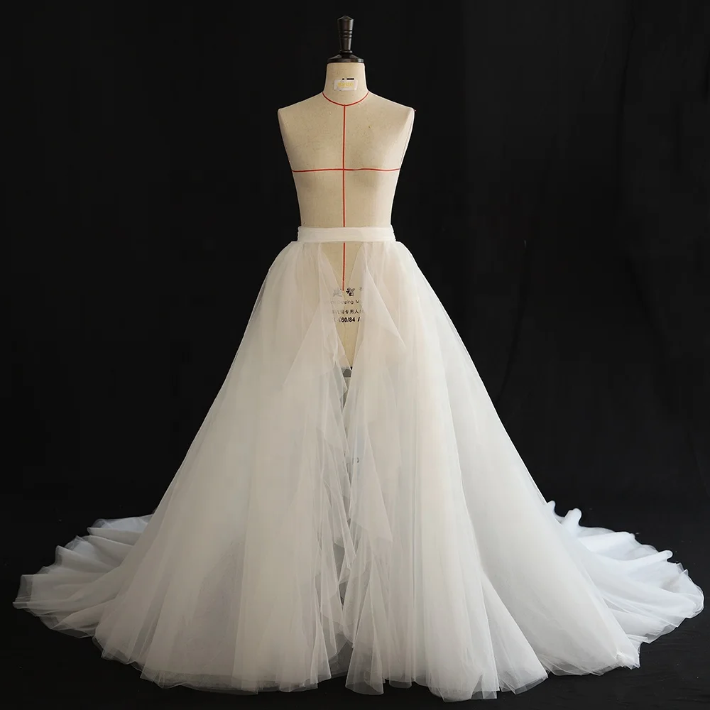 Feishiluo  Fluffy 6 Layer Soft Tulle Wedding Detachable Train Ivory  Puffy Tulle Bridal Wedding Removable Overskirt  Dress