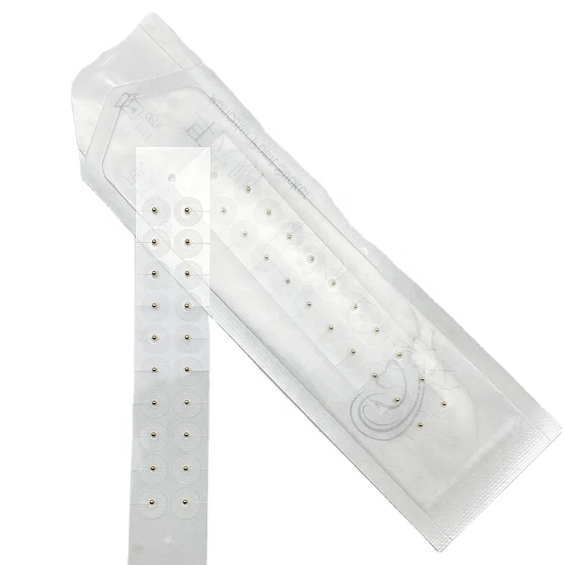 High Quality Ear Seeds Health Care Guasha Accupucture Ear Point Stickers OEM Luxury Stainless steel Acupuncture 24k Gold