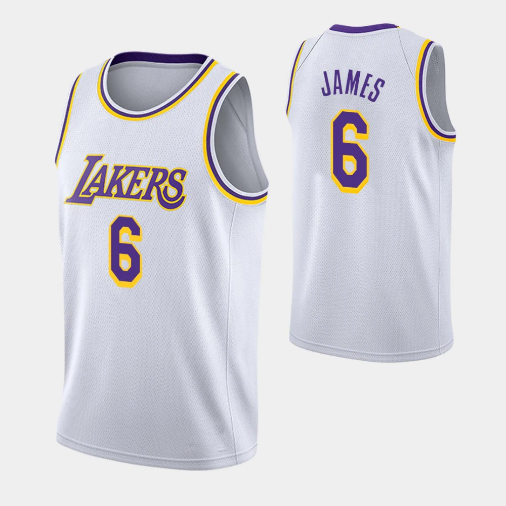 Оптовая продажа #6 LA Laker рубашка Джерси мужская баскетбольная форма отряд мелодии