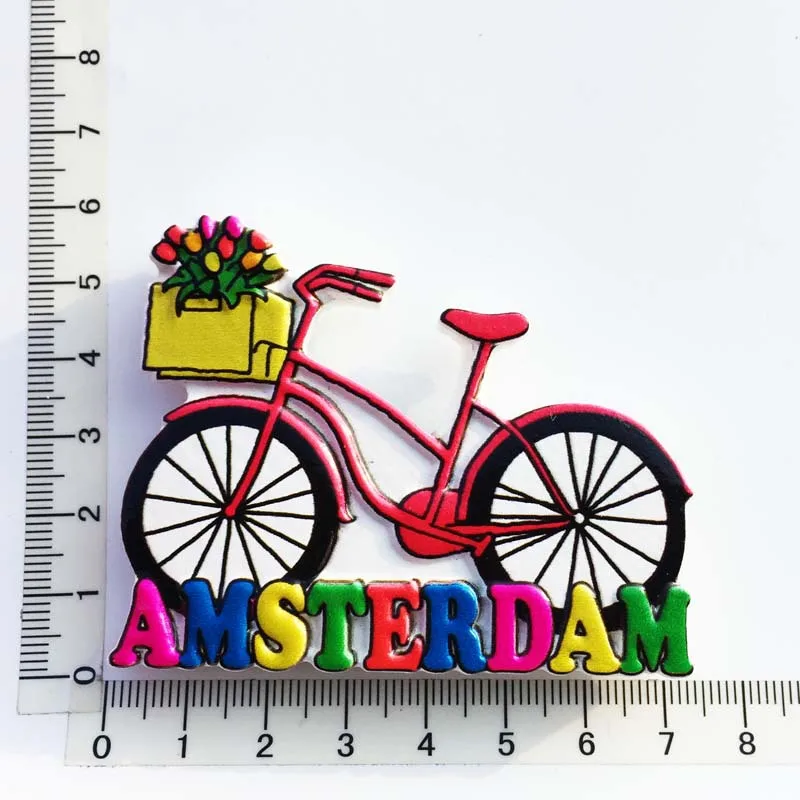 Custom Netherlands Amsterdam Souvenir Fridge magnet 3D Printing Polyresin Magnet Resin Promotional Fridge Magnet Stickers