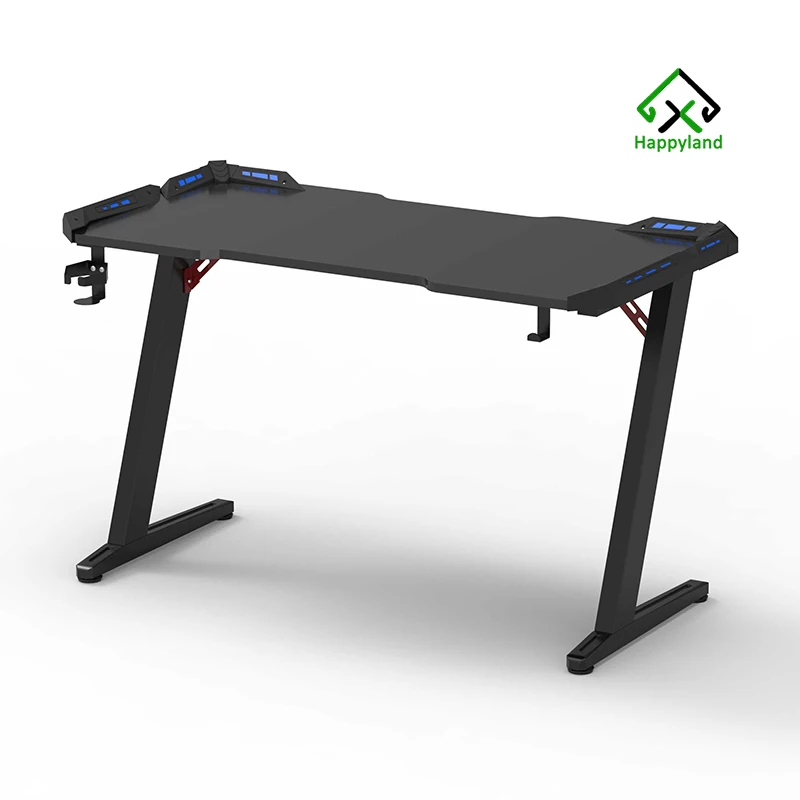 G25 Z Shape Electric Fixed Height Adjustable Gaming Table Carbon Fiber Tixture Desktop Computer Racing Desk Frame With LED Light