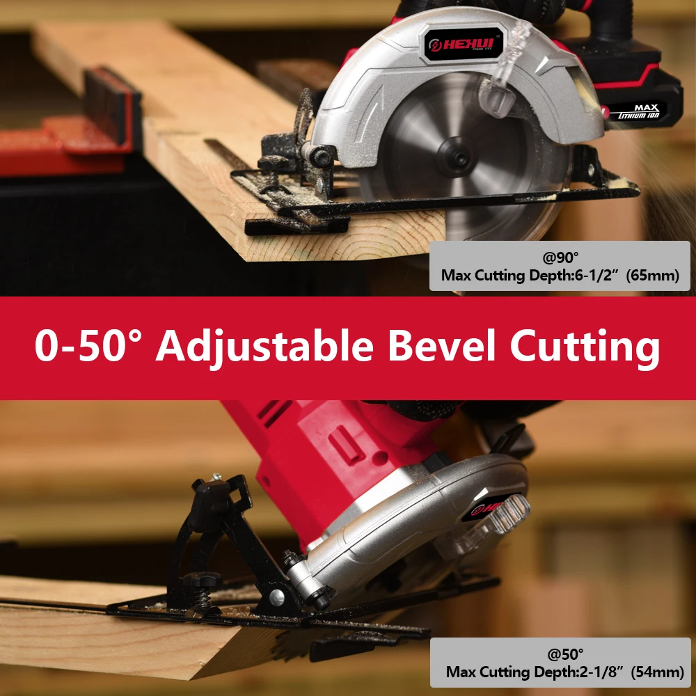 Hehui 20V Portable Wooden Hand Circular Saw Powerful Cordless Electric Wireless Circular Saw Table