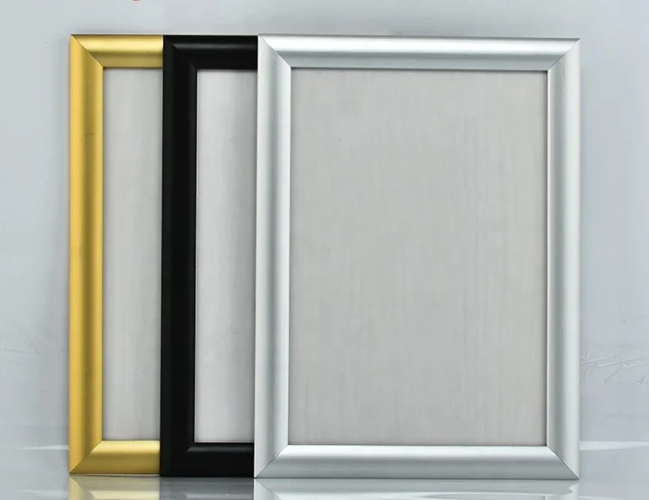 Оптовая продажа, черная, золотая, серебряная алюминиевая металлическая рамка для рекламы