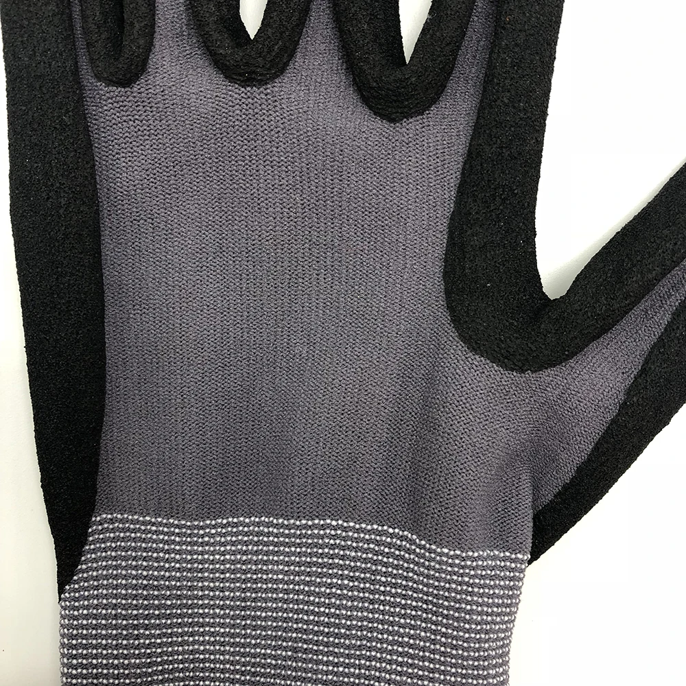 free sample sandy palm thickness BREATHABLE work gloves construction nitrile gloves work black for industry garden