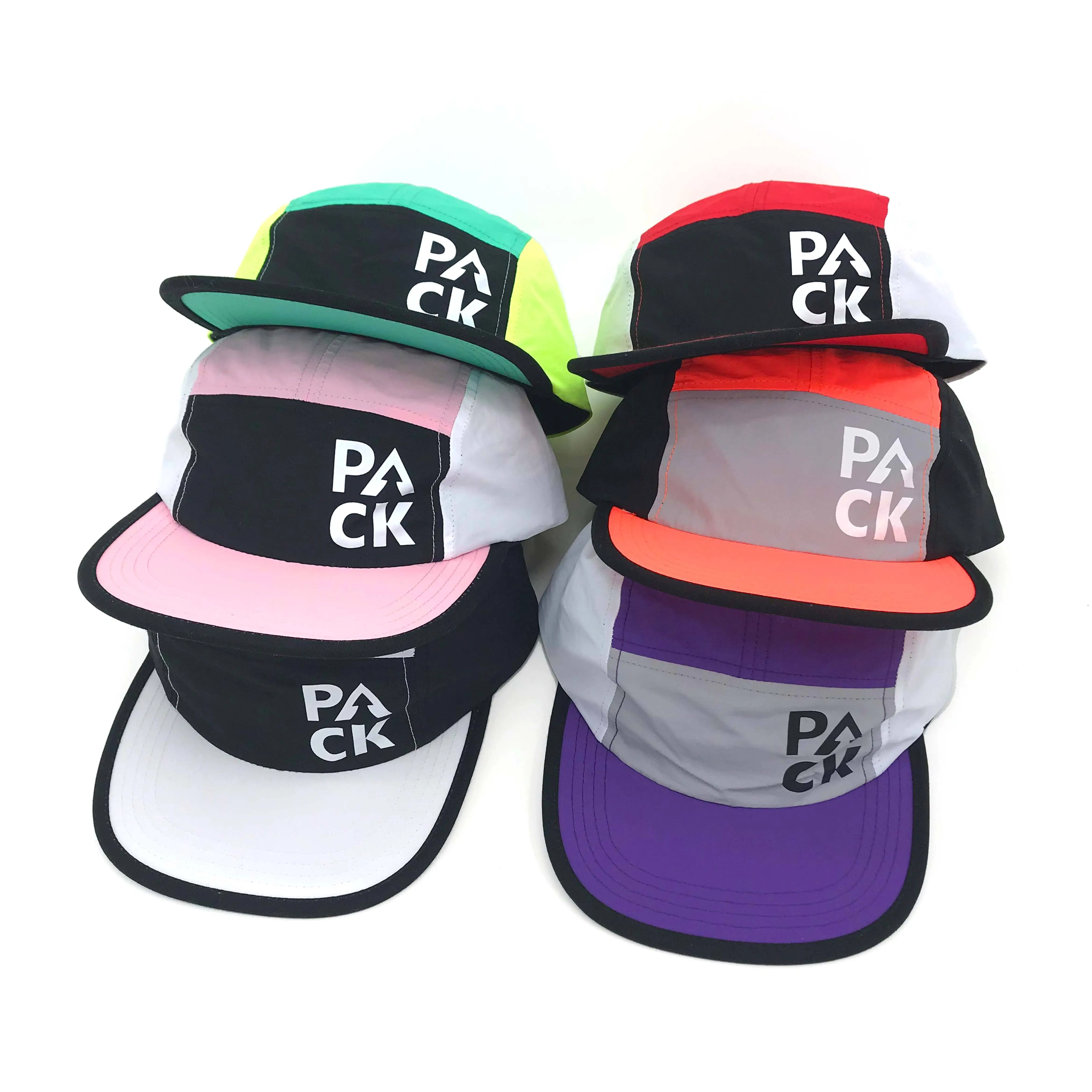nylon waterproof strapback custom quick dry camp camper blank running 5-panel five 5 panel 5panel caps hats