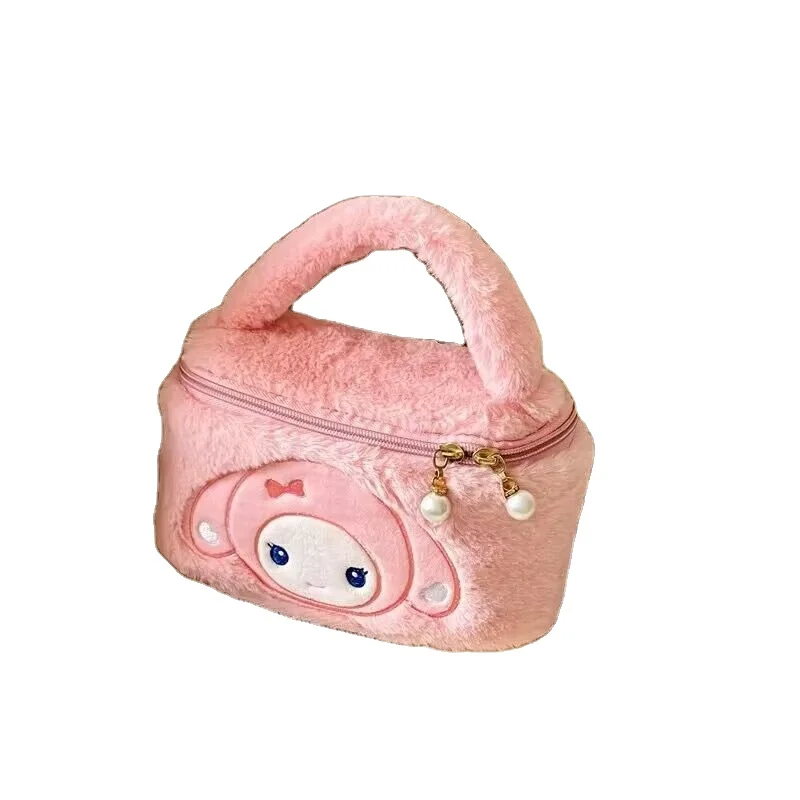 Sanrioed Plush Tote Bag Anime Kuromi Melody Kawaii Plushie Doll Women Handbags Shoulder Christmas Gift Girl