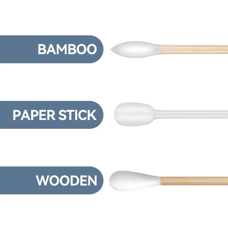 Wholesale New Design Good Customized Wooden Stick Cotton Swabs Reusable Ear Swab