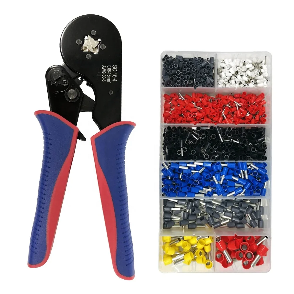 0.08-16mm Ferrule Crimping Tool Kit with 1200pcs Wire End-Sleeves Terminals Kit