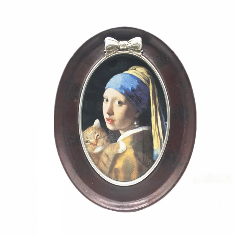 Modern Custom Size Oval Dark Red Photo Frame for Home Decor Picture Frame Resin Photo Picture Frame