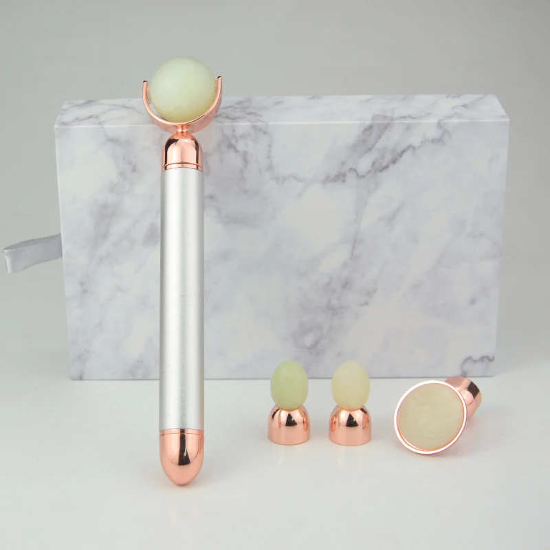 Electric Vibrating  Rose Quartz Jade Face Roller Massager