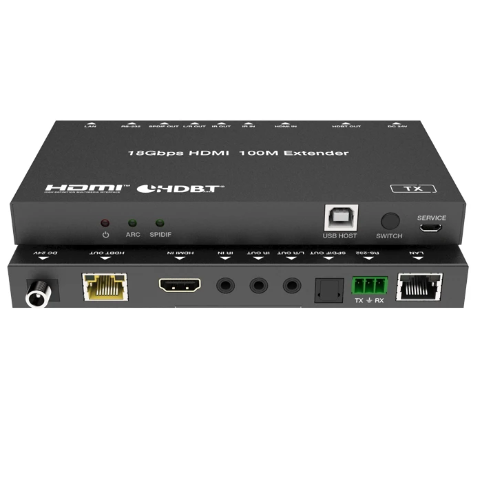 18Gbps  hdmi kvm extender 4k60 dual ethernet extender
