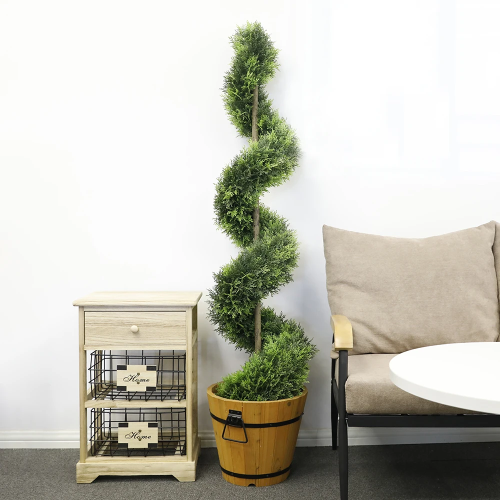 Amazon Original Outdoor Indoor Home Decoration Boxwood Spiral Artificial Plants Trees for Decor
