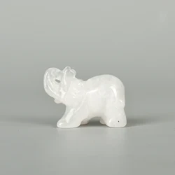 Hand Carved Natural Mixed Gem Crystal Animal Healing Carving Elephant For Home Decoration