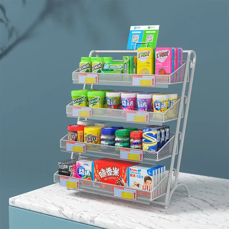 Countertop Portable Concession Stand Snack chewing gum chocolate bar Candy metal Display Rack