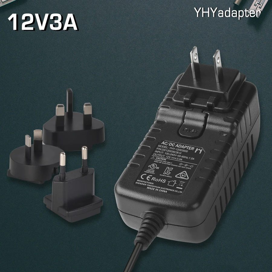 12v3amp power adopter 12 volt 3amp plug adaptor 12 volt 3 amp dc power adapter for android tv box