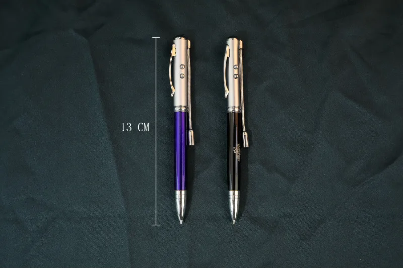 Multi-functional red laser pointer LED flashlight quality metal ballpoint pen