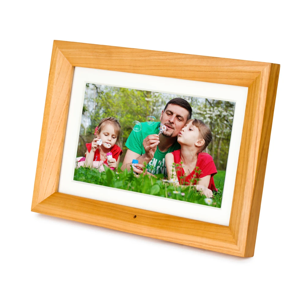 Оптовая продажа 10 дюймов деревянные цифровые часы-Поддержка музыки видео играть электронная фоторамка