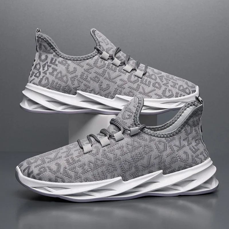 2021 Fall New Trend Breathable Flying Woven Running Fashion Shoes Casual Men Sports Shoes