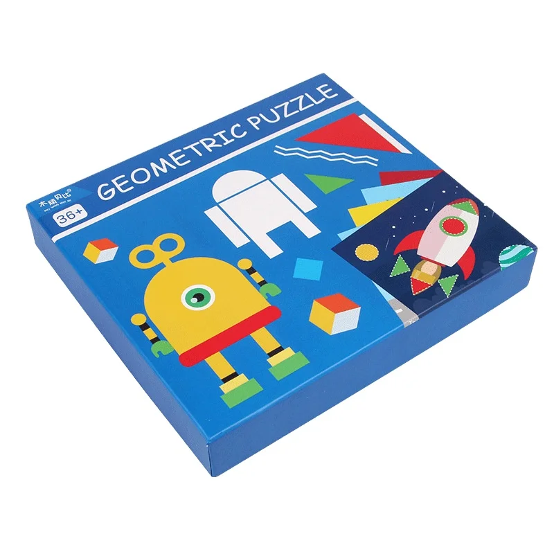 New Trending Geometry Puzzle Dinosaur/rocket Educational Toys Factory Special Offer Creative Kids Educational Toys Puzzle