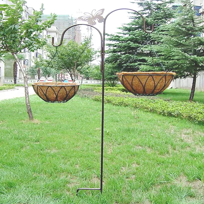 Стальной овчинный крючок с черным порошковым покрытием для украшения сада