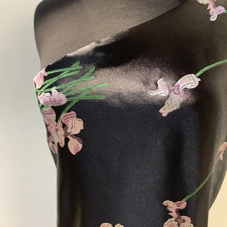 Wholesale polyester floral silk satin fabric satin digital print fabric