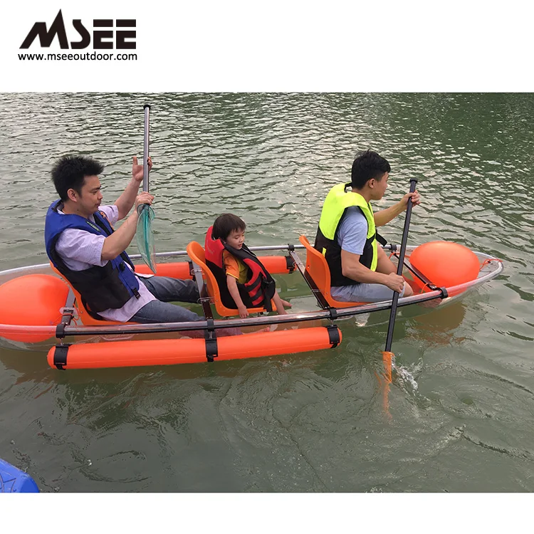 Transparent kayak paddle polycarbonate inflatable transparent rigid pro marine transparent boat