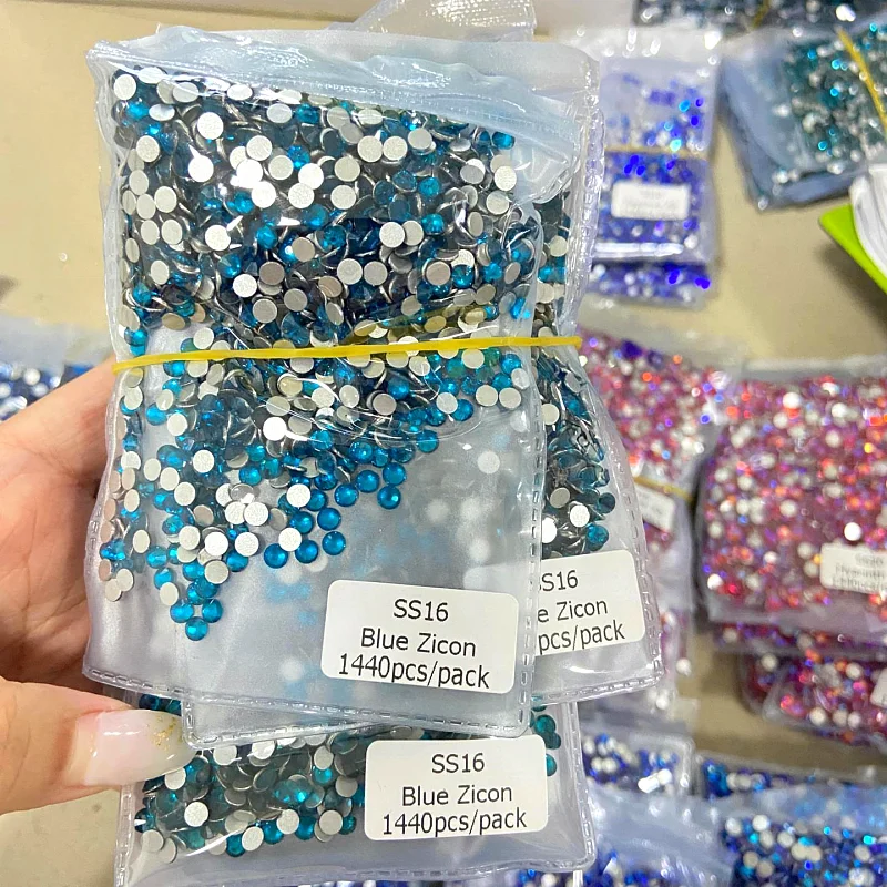 Wholesale ss3-ss20 Glass Flat Back Bling AB Rhinestones Shapes